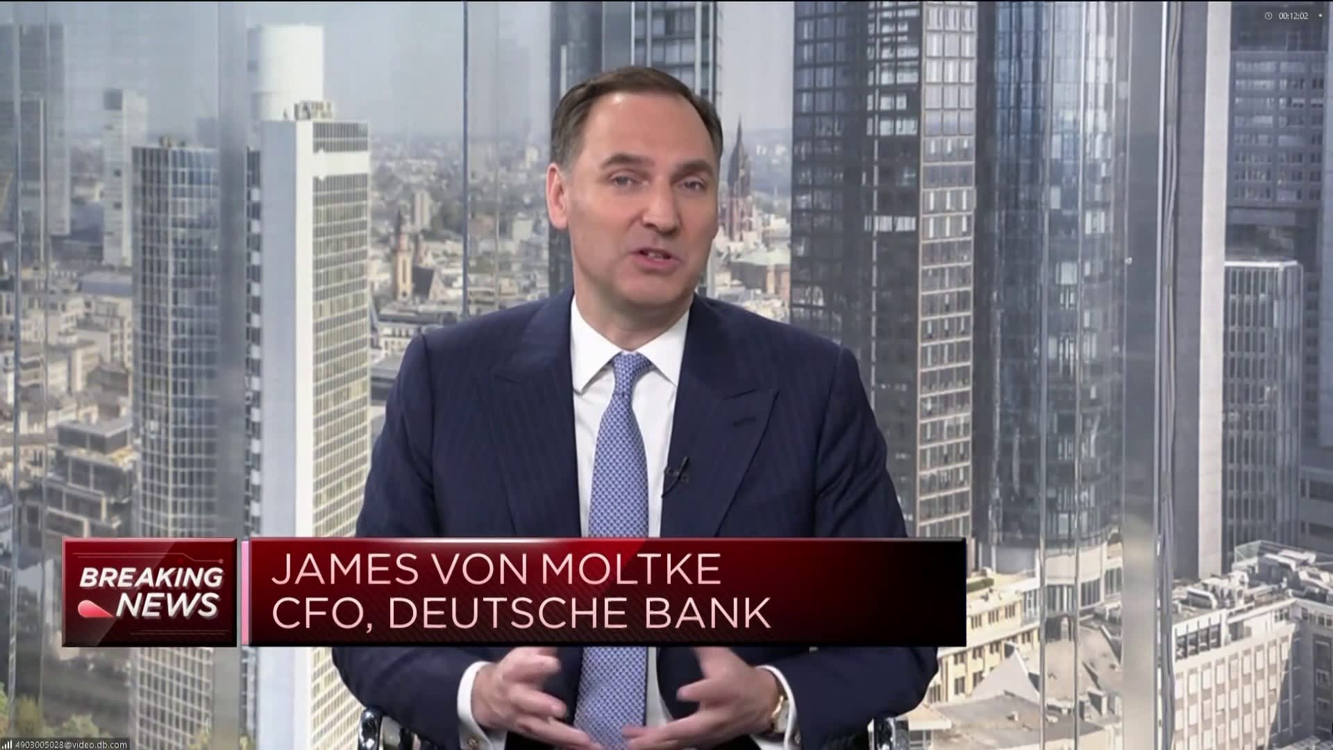 Deutsche Bank CFO says private banks are 'benefitting from the rate environment' and performing well
