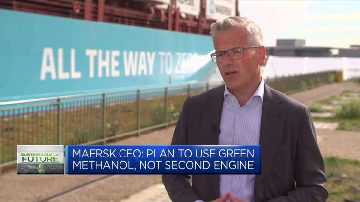 Shipping giant Maersk unveils world's first vessel run with green methanol