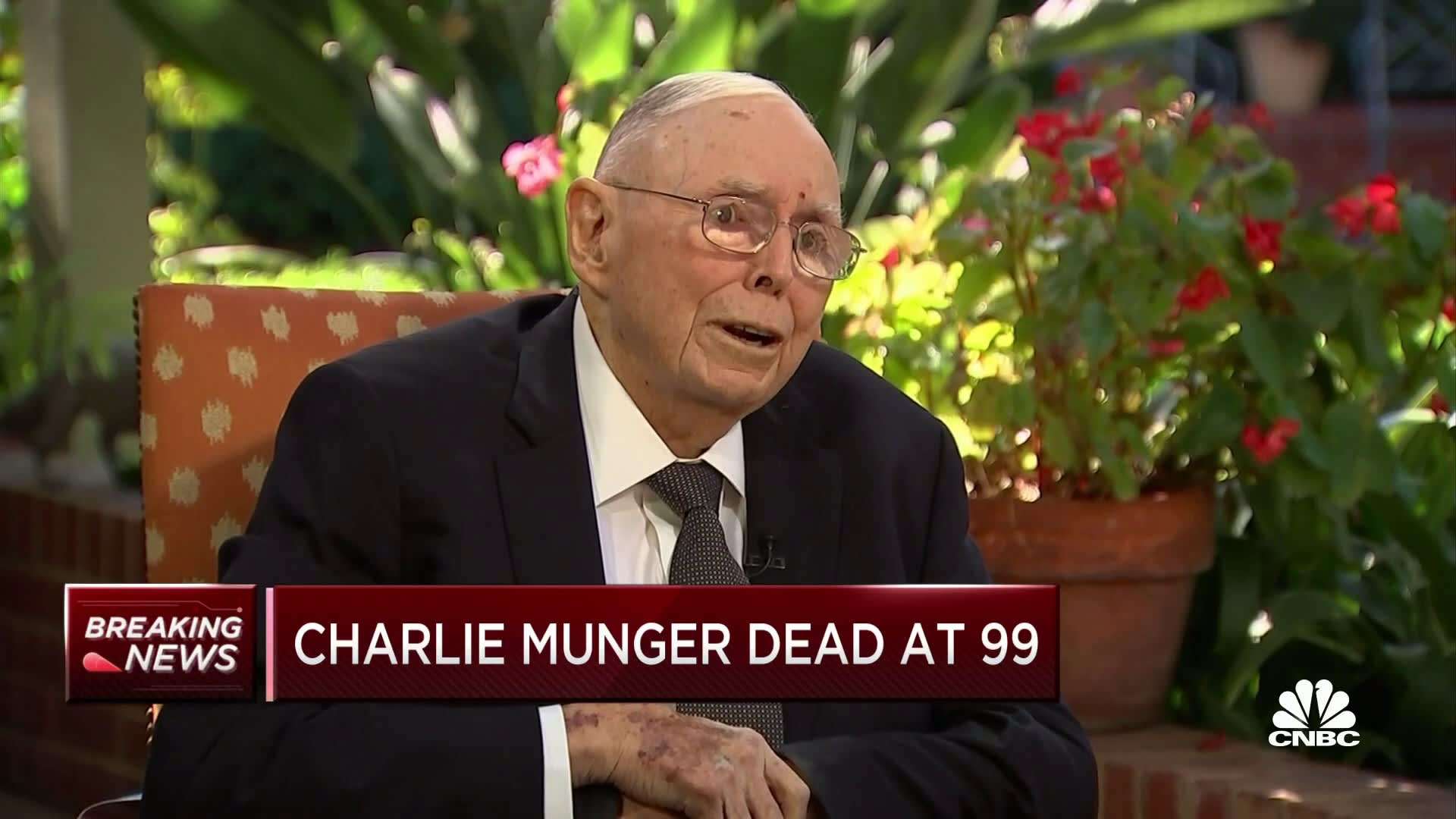 Charlie Munger: When Warren and I were starting 'I never thought we would ever get to $100 million'